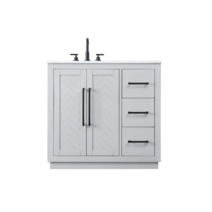 Elegant Kitchen and Bath 36 inch Single Bathroom Vanity in Grey