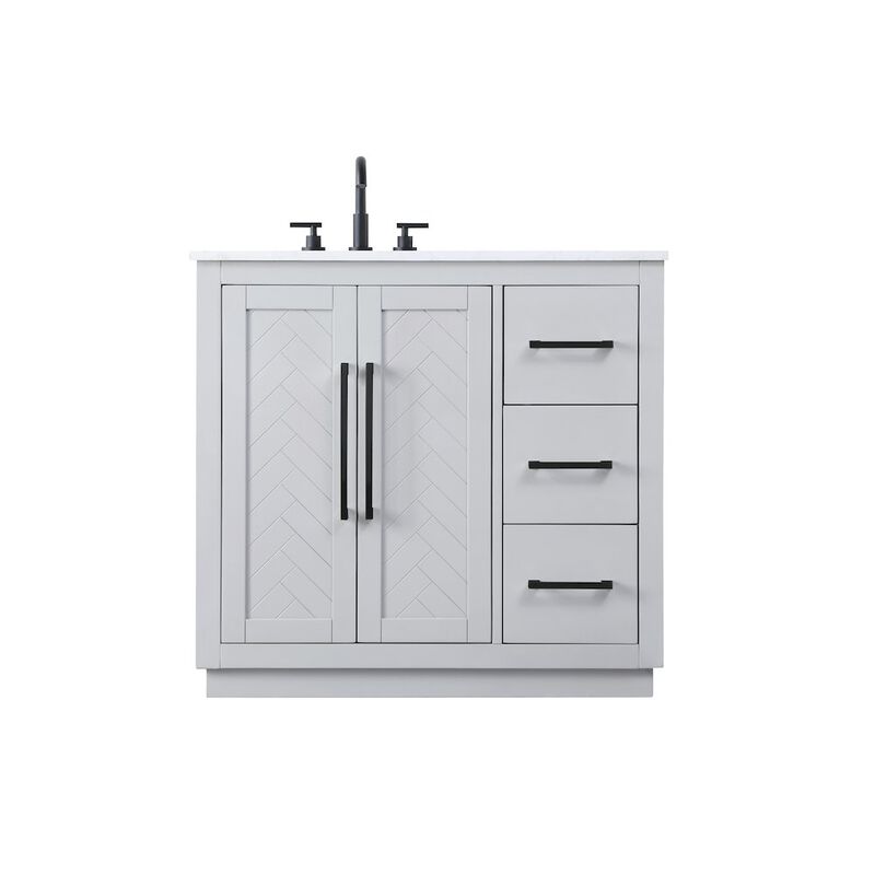 Elegant Kitchen and Bath 36 inch Single Bathroom Vanity in Grey