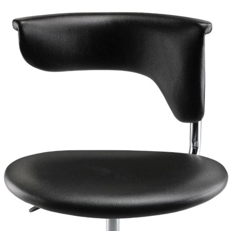 HomeRoots Black and Silver Adjustable Height Swivel Rolling Conference Office Chair