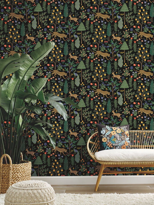 Menagerie Black Peel & Stick Wallpaper