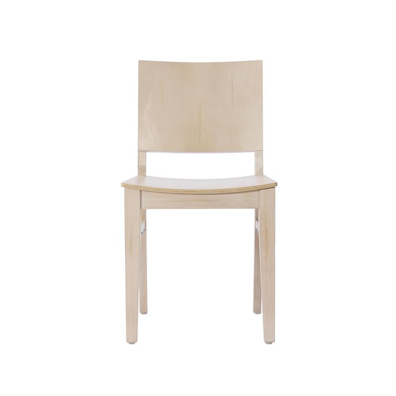 Flash Furniture 2 Pack Naples Solid Wood Dining Chairs, Curved Backrests, Antique White Finish image number 6