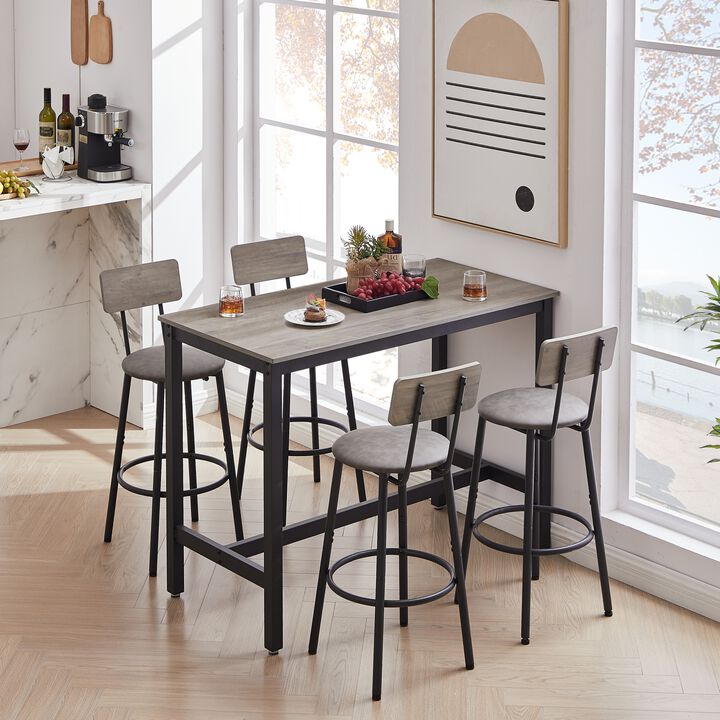 Hakpon Industrial Counter Height Bistro Set