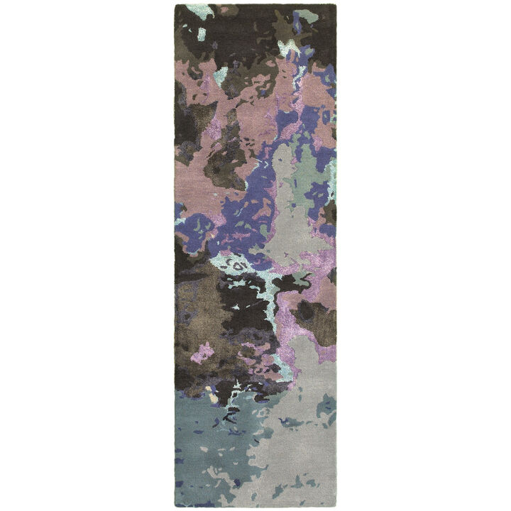 HomeRoots Abstract Hand Tufted Runner Rug