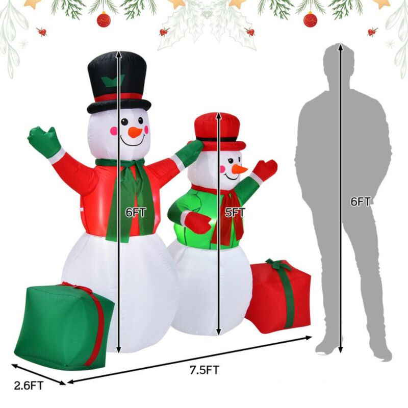 Hivvago Christmas Inflatable Snowmen Blow Up Christmas Decoration