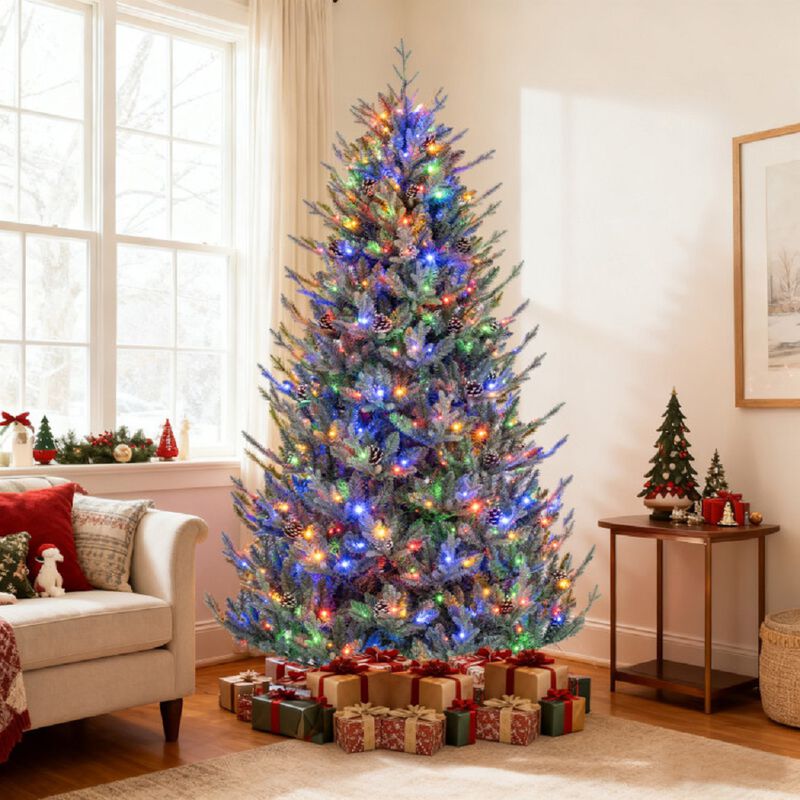 Artificial Christmas Tree, Pre-Lit with Multicolor LED Lights-7.5 ft image number 4