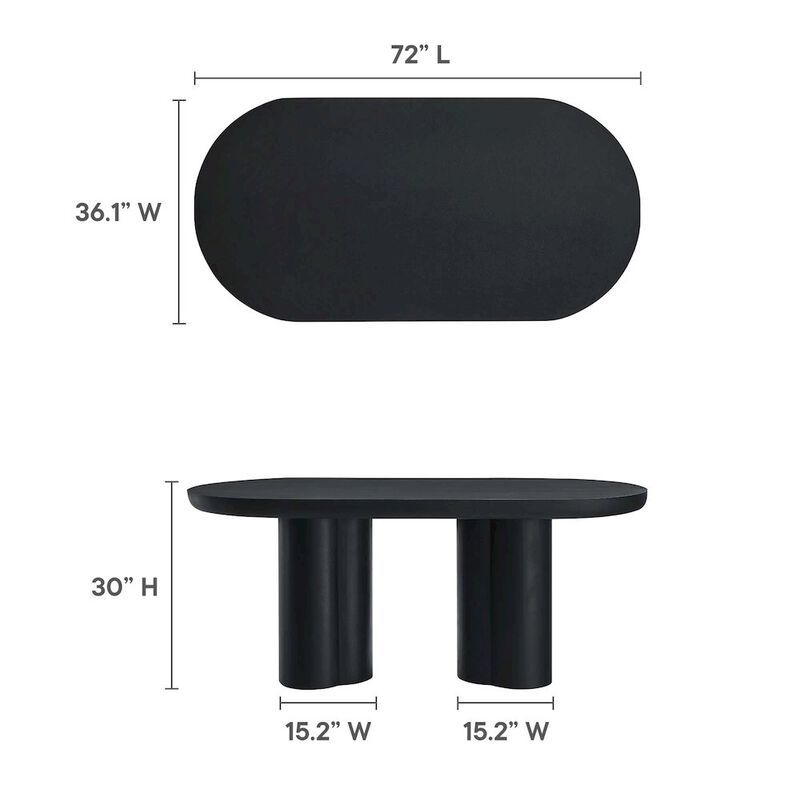 Caspian 72" Oval Concrete Dining Table image number 2
