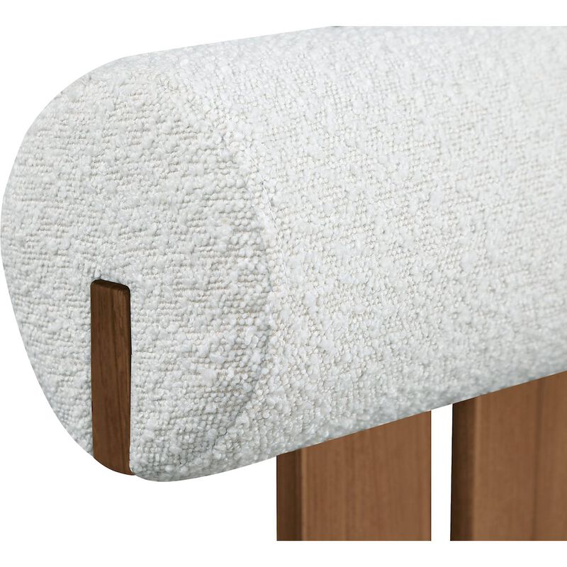 Meridian Furniture Dario Cream Boucle Fabric Dining Chair, Set of 2