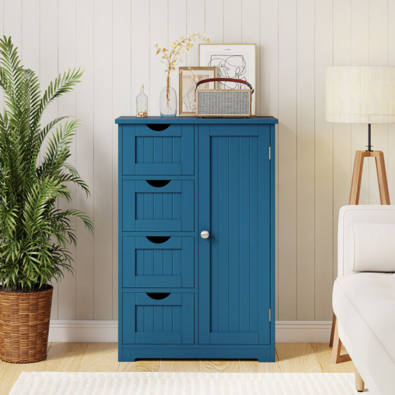 Standing Indoor Wooden Cabinet with 4 Drawers and Door Cabinet image number 1