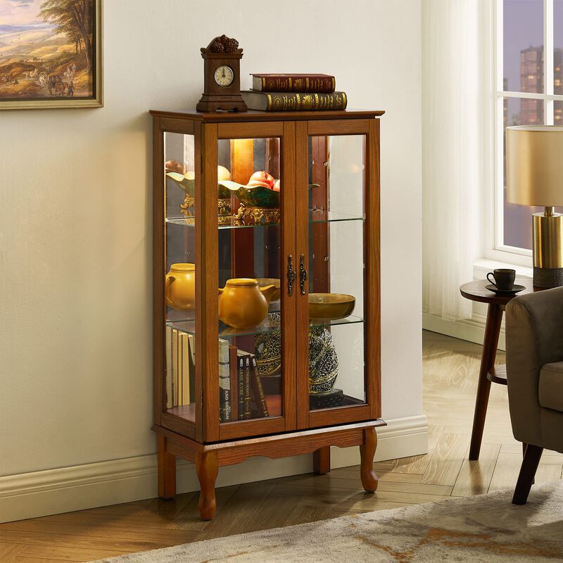 Streamdale Lighted Curio Cabinet with Adjustable Shelves