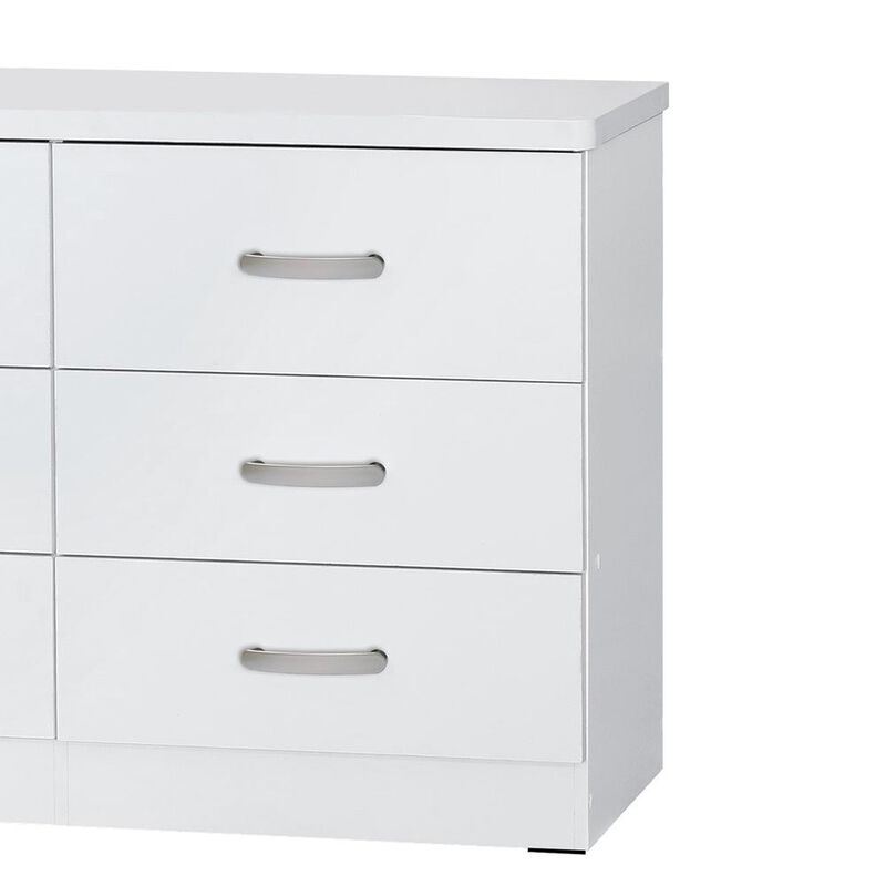 Better Home Products DD & PAM 6 Drawer Engineered Wood Bedroom Dresser in White
