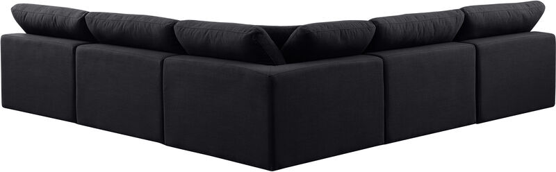 Meridian Furniture Comfy Black Linen Textured Fabric Modular Sectional image number 2