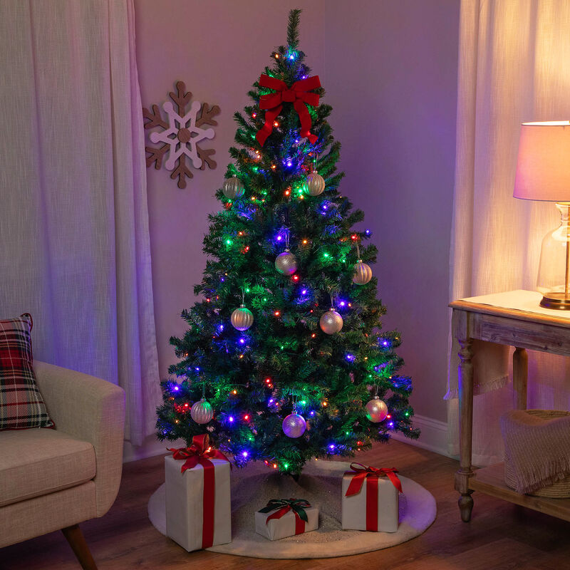 6' Pre-Lit Medium Mixed Classic Pine Artificial Christmas Tree  Multi Color LED Lights image number 2