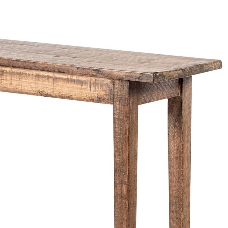 Duro Sofa Console Table with Open Shelf, Reclaimed Wood, Antique Brown