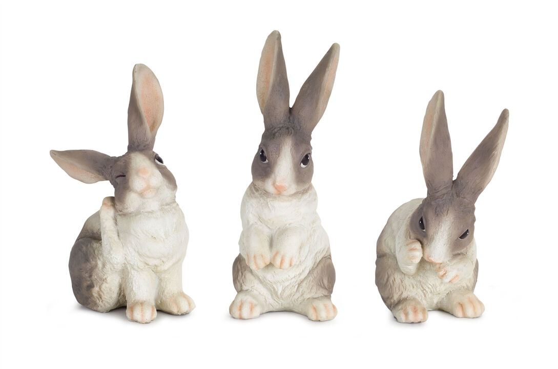 HomeRoots Set of Six Polyresin Rabbit Figurine