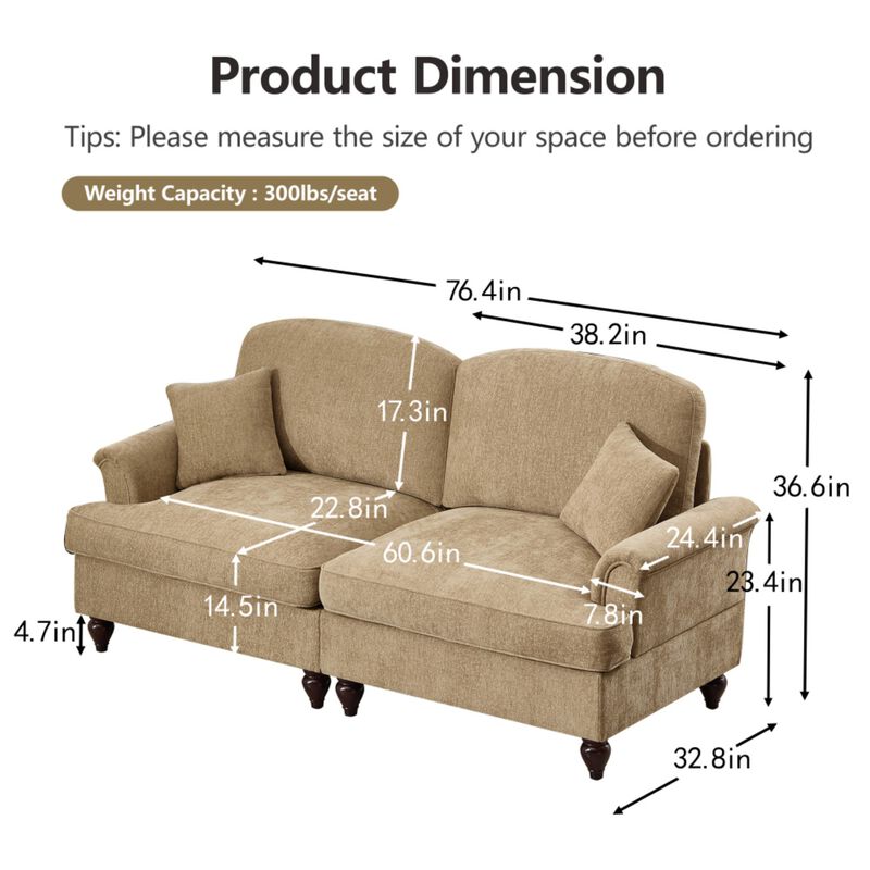 Niptar Mid-Century Modern Loveseat sofa image number 9