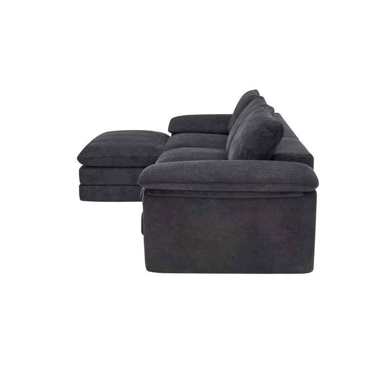 Wafhit L‑Shaped Chenille Sectional Sofa image number 8
