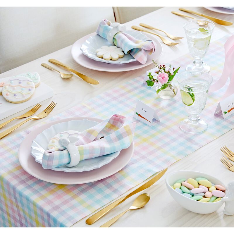 Christmas Linen Table Runner - Gingham Check, Solino Home