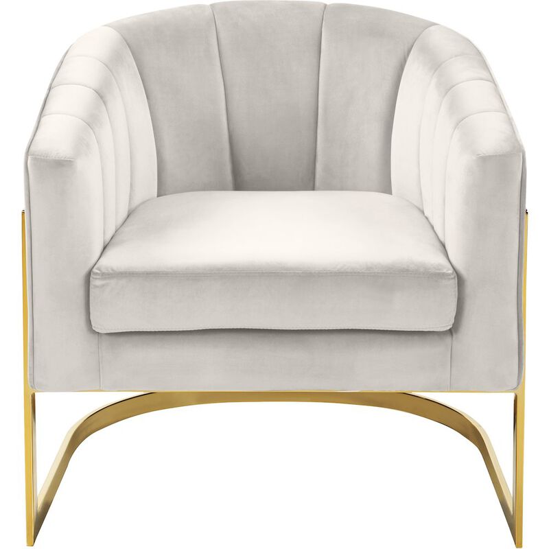 Meridian Furniture Carter Cream Velvet Accent Chair