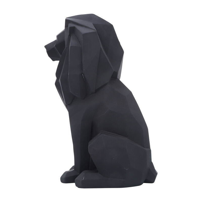 Resin 11"h Sitting Lion, Black image number 2