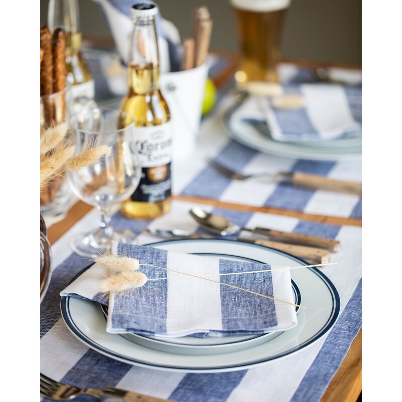 Linen Dinner Napkins - Cabana Stripe image number 4