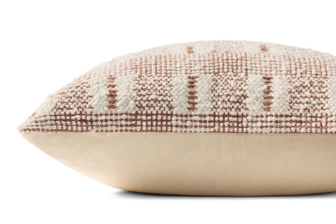 Ivory/Rust 18''x18'' Cover w/Down Pillow