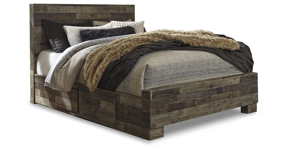 Derekson Queen Panel Bed with 2 Side Storage
