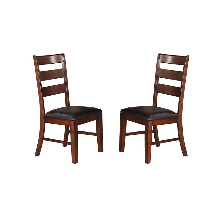 Streamdale Sara Ladder Back Dining Side Chairs In Brown, Set Of 2