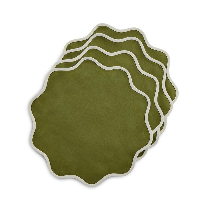 Linen Placemats - Giselle Scallop Edge