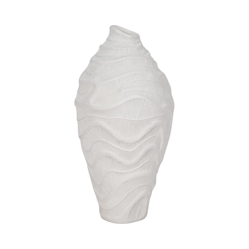 14" Coastal Coral Vase, White image number 3