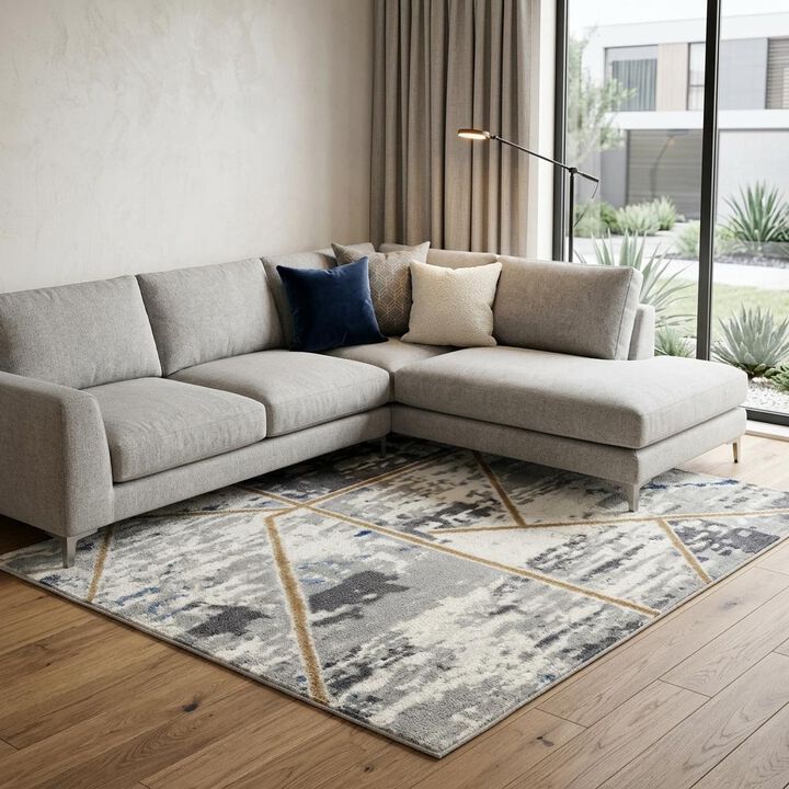HomeRoots Abstract Non Skid Area Rug
