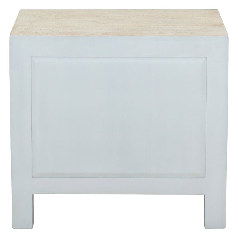 World Interiors Haveli 26" Plinth Base Nightstand in Carved Heirloom White image number 3