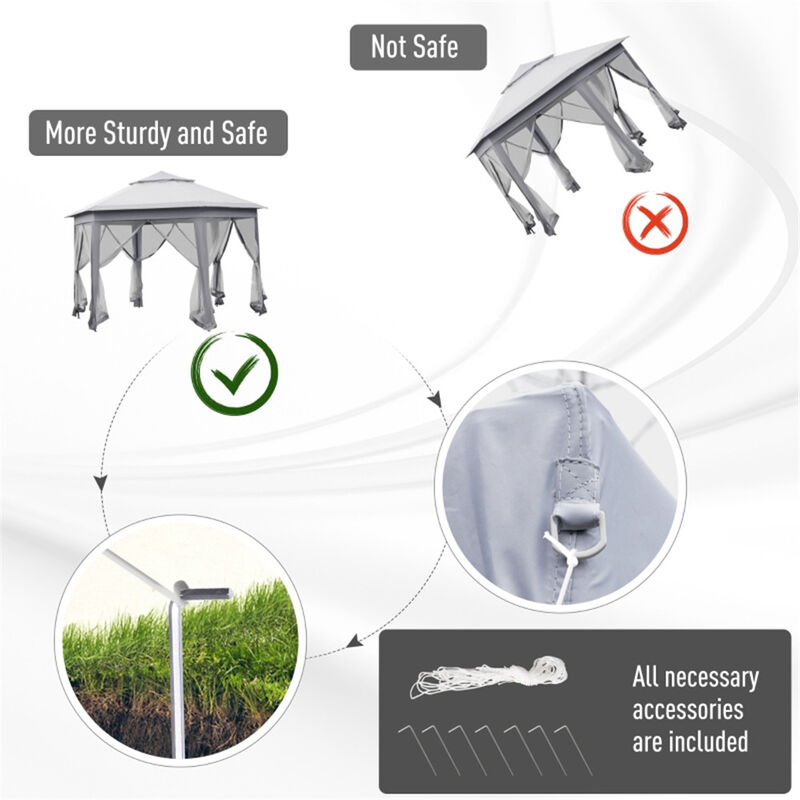 Waterproof Pop-Up Canopy Gazebo  Durable Outdoor Event Shelter with Sidewalls image number 6