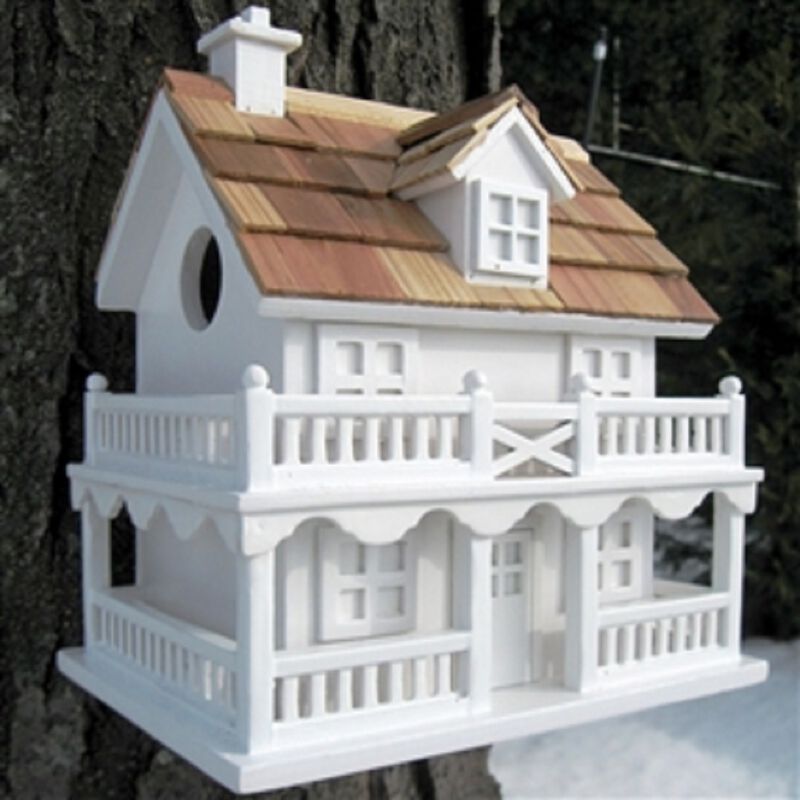 Unfinished Cottage Wood Birdhouse for Garden or Yard