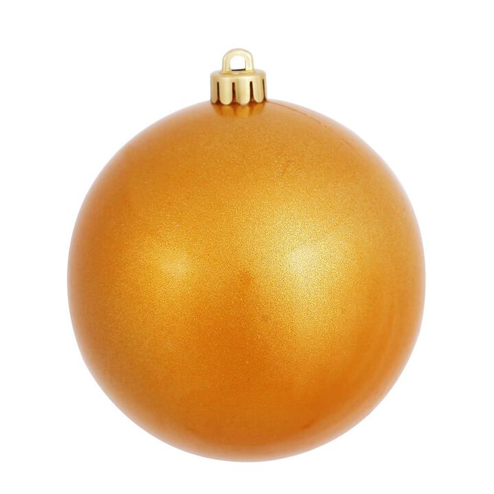 Vickerman 394120 - 6" Antique Gold Candy Ball Christmas Tree Ornament (4 pack) (N591530DCV)
