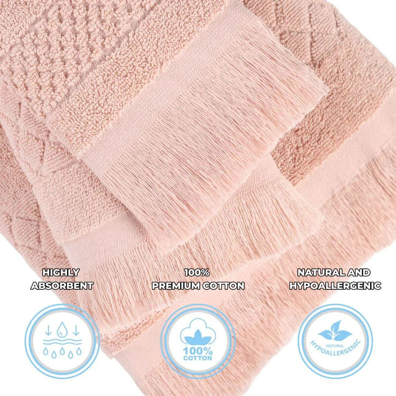 Geometric Jacquard Cotton Bath Sheet Set of 2 for Spa-Style Comfort image number 4