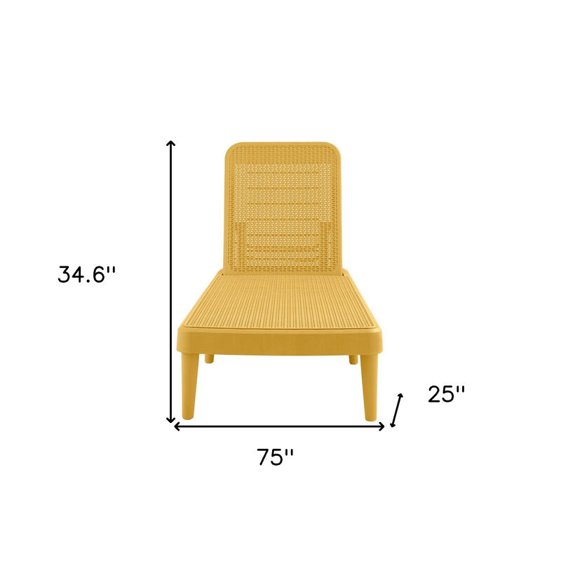 HomeRoots Heavy Duty Plastic Outdoor Stacking Chaise Lounge image number 5