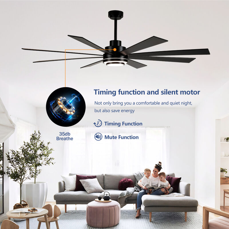 ELEMENT ACE 72-Inch Reversible Blade Ceiling Fan With Dimmable LED Light Kit and Remote Control image number 5