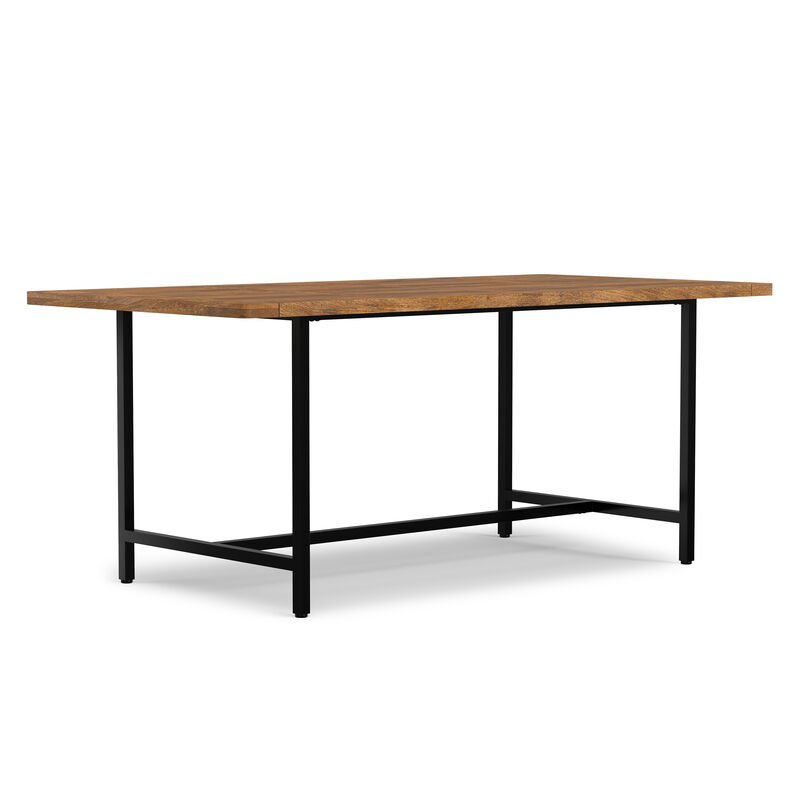 Campbell 72 inch x 36 inch Rectangle Modern Industrial Dining Table in Burnt Wax image number 0