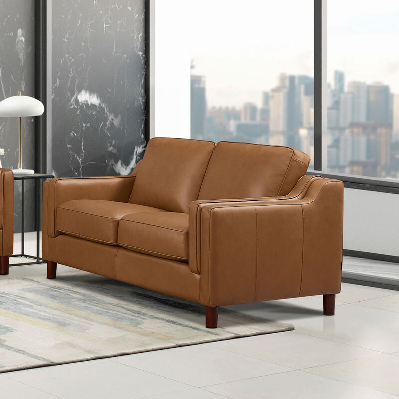 Bella Top Grain Leather Loveseat