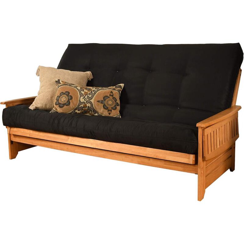 Phoenix Frame/Queen/Butternut Finish/Suede Black Mattress