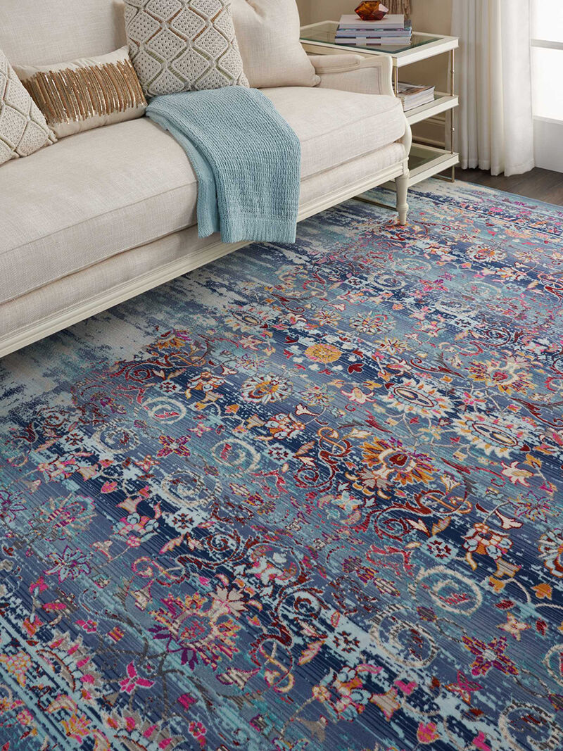 Vintage Kashan VKA02 Blue 8'10" x 11'10" Rug