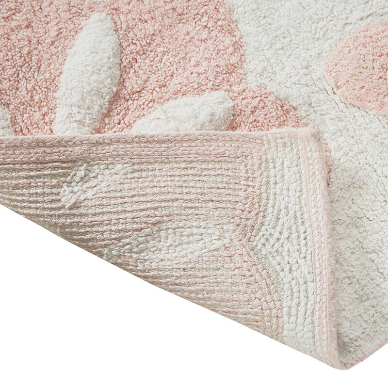 30x20 inch Pink Medallion Cotton Tufted Bath Rug