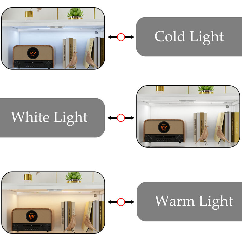 FUFU&GAGA Contemporary White Sideboard with Glass and Wood Accents, (55.1"W x 15.7"D x 29.5"H), Scratch-Resistant