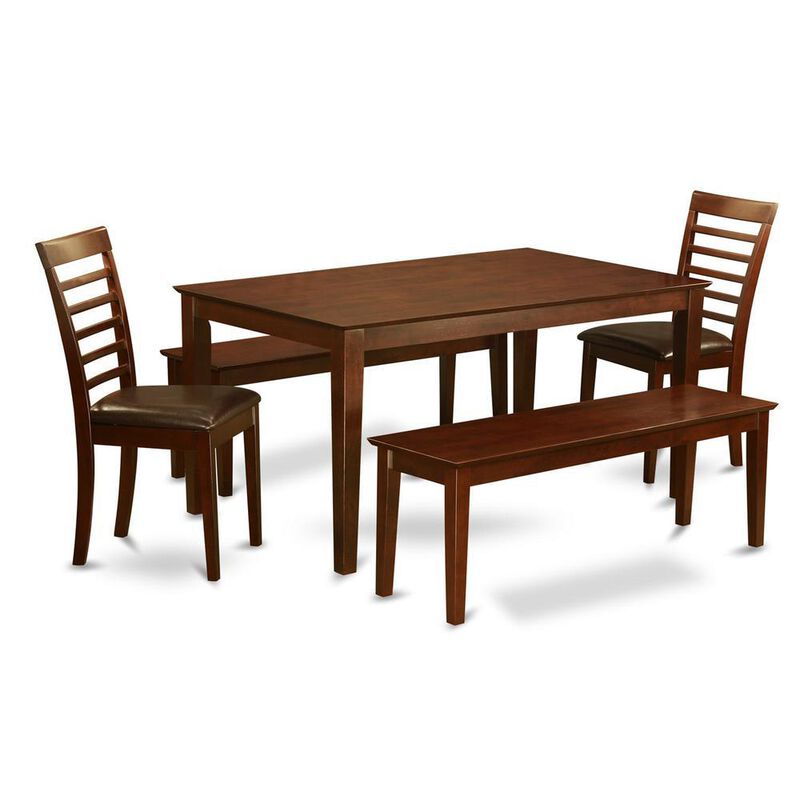 5 PC Dining room set-Dining Table and 2 Chairs and 2 Benches