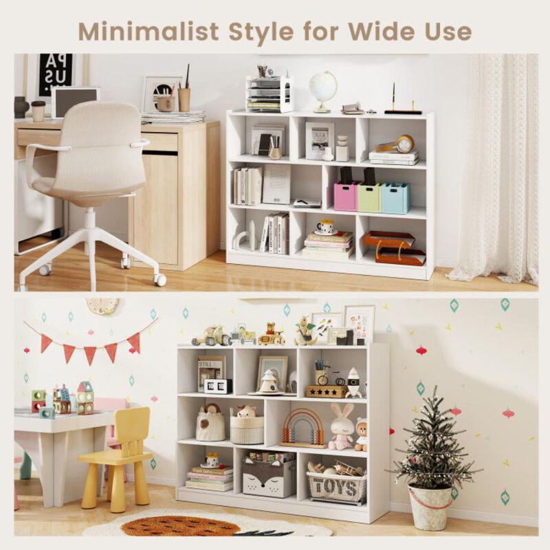 Hivvago 3-Tier Open Bookcase 8-Cube Floor Standing Storage Shelves