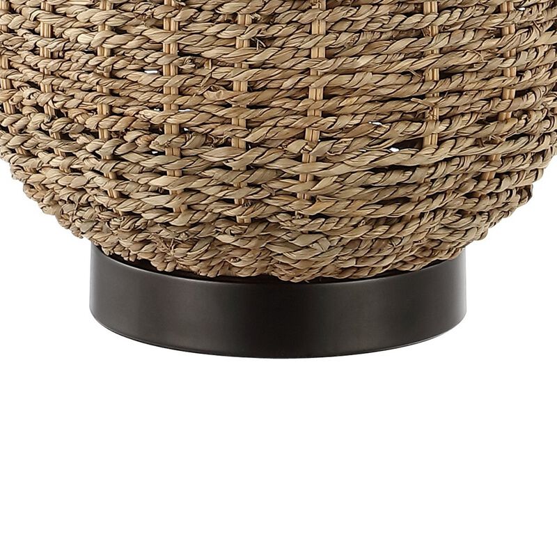 Chakrii Rustic Bohemian Ironrattan LED Table Lamp with Pull Chain