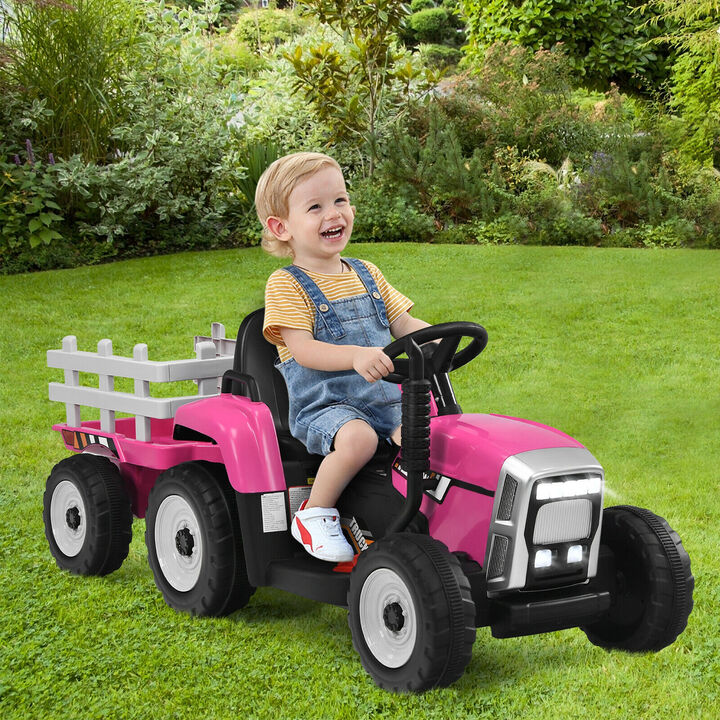 Kids 12V Ride On Tractor with 3 Speed Gears and Front Loader Ages 3 Plus