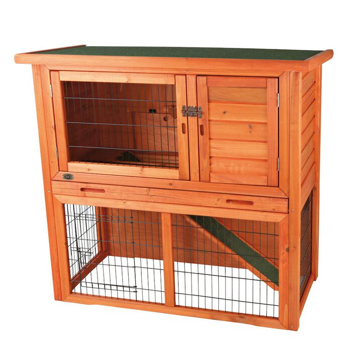 TRIXIE Weatherproof Outdoor 2-Story Medium Wooden Small Animal Hutch