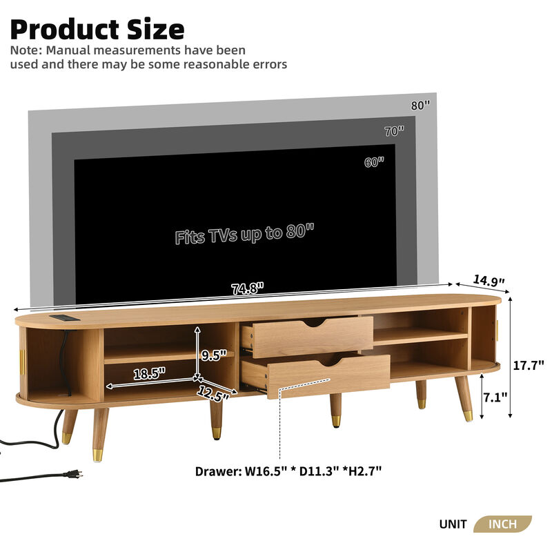 Glucub Oval Fluted TV Stand image number 3