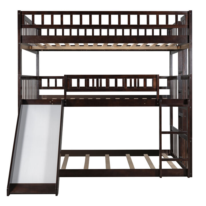 Merax Triple Bunk Bed with Guardrails